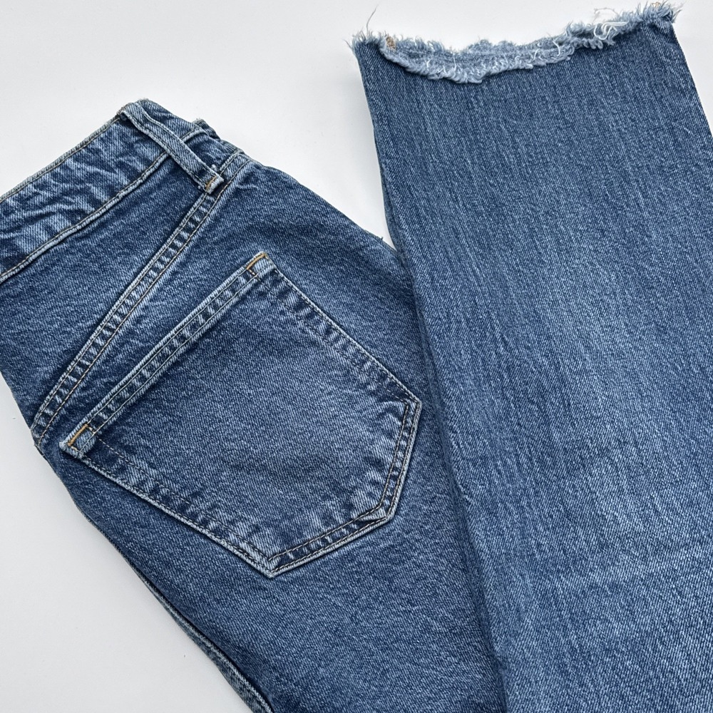 We The Free Blue‎ Jeans Womens 26 (26 X 25) Cropped Raw Hems Button Fly